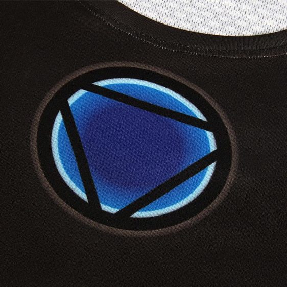Iron Man In Black Suit Blue Arc Reactor Symbol New Design T-shirt - Superheroes Gears
