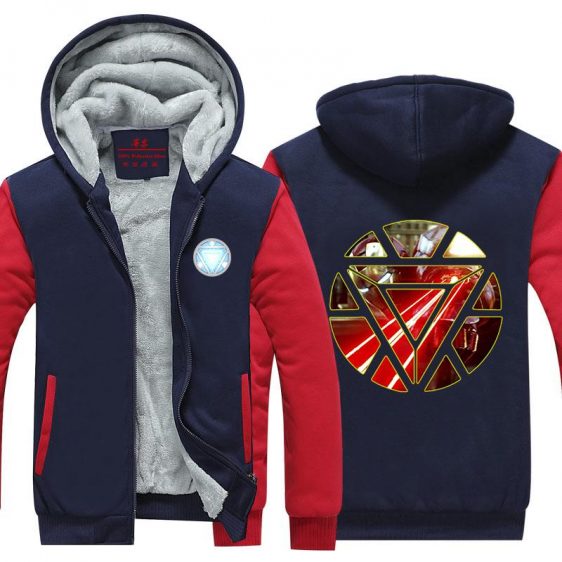 Iron Man In Real Arc Reactor Unique Symbol Hooded Jacket - Superheroes Gears