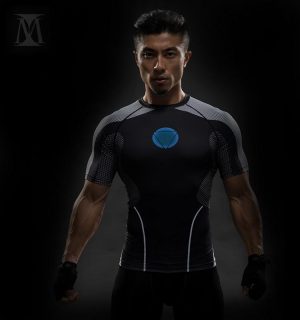 Ironman Mark II Armor Design 3D Printed Compression Short Sleeve - Superheroes Gears