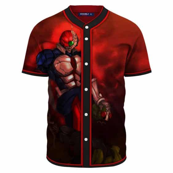 Red Head Kamen Rider Killing Black Kamen Rider Red Baseball Jersey