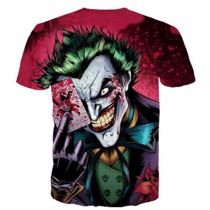 Joker DC Villain Scary Smile Bloody Card Color Style T-Shirt - Woof Apparel