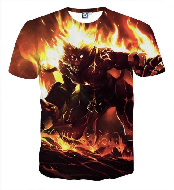 League of Legends Sun Wukong Tank Monkey King Fire Flame 3D T-Shirt - Gaming Geek Kingdom