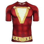 Red Shazam Short Sleeve Cosplay Costume Compression 3D Shirt