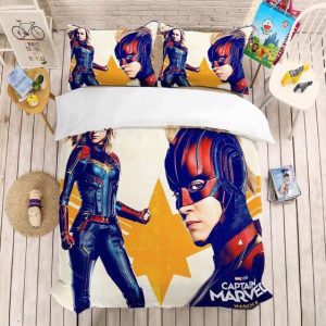 MCU Captain Marvel Vibrant Retro Style Bedding Set