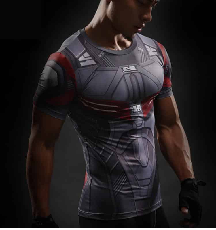 Large Cody Lundin® Hommes Sonic Compression Shirts Avengers Captain America T-Shirt Fitness en exécution Collants