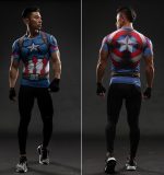 Captain America Civil War 3D Workout Compression Short Sleeves T-shirt - Superheroes Gears
