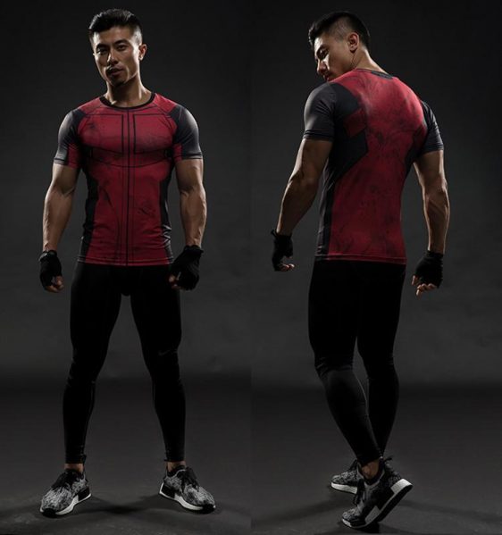 Superheroes Funny Deadpool Compression Slim Fit Short Sleeves T-Shirt - Superheroes Gears