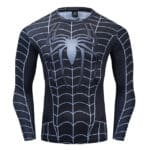 Marvel Black Spiderman Dope Design Long Sleeves Workout T-shirt