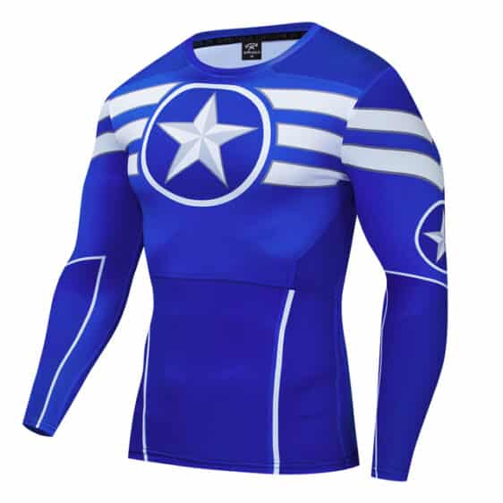 Marvel Captian America Long Sleeves Cool Compression T-shirt