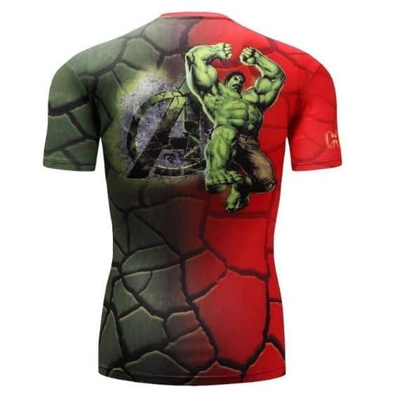 Marvel Incredible Face Hulk vs Hulk Design Angry Workout T-shirt 3D Red