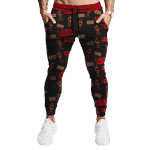 Marvel Iron Man Black Random Pattern Awesome Jogger Pants