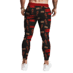 Marvel Iron Man Black Random Pattern Awesome Jogger Pants