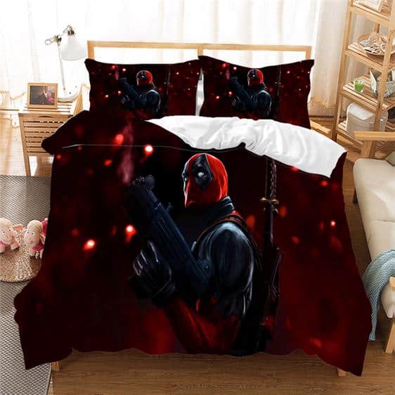 Marvel Serious Deadpool Blood Red Marvelous Bedding Set
