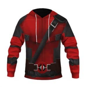 Marvel Wade Wilson Deadpool Uniform Costume Red Suit Hoodie