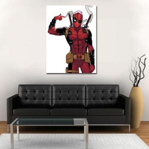 Marvel Comics Deadpool Shot In The Head Pose 1pc Canvas Art