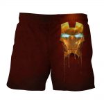 Marvel Comics Iron Man Mask Melting Design 3D Printed Shorts