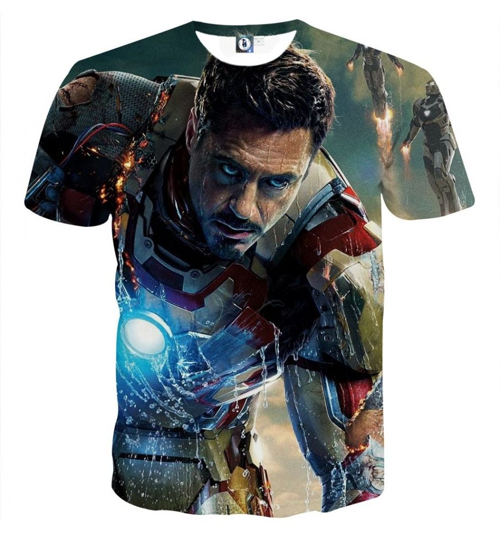 Marvel Comics Philanthropist Tony Stark Design T-shirt