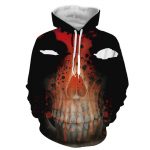 Marvel Deadpool Mask With Wade Skeleton Face Figure Hoodie
