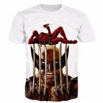 Marvel Heroes Wolverine Stab Deadpool Joke Funny Design T-Shirt