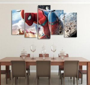 Marvel Spider-Man Homecoming With Iron Man 5pcs Canvas Print