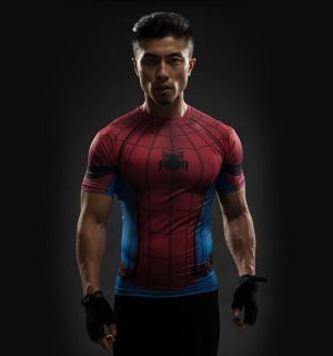 Marvel Spider-man Inspired Short Sleeves Workout Compression T-shirt
