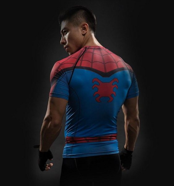 Marvel Spider-man Inspired Short Sleeves Workout Compression T-shirt