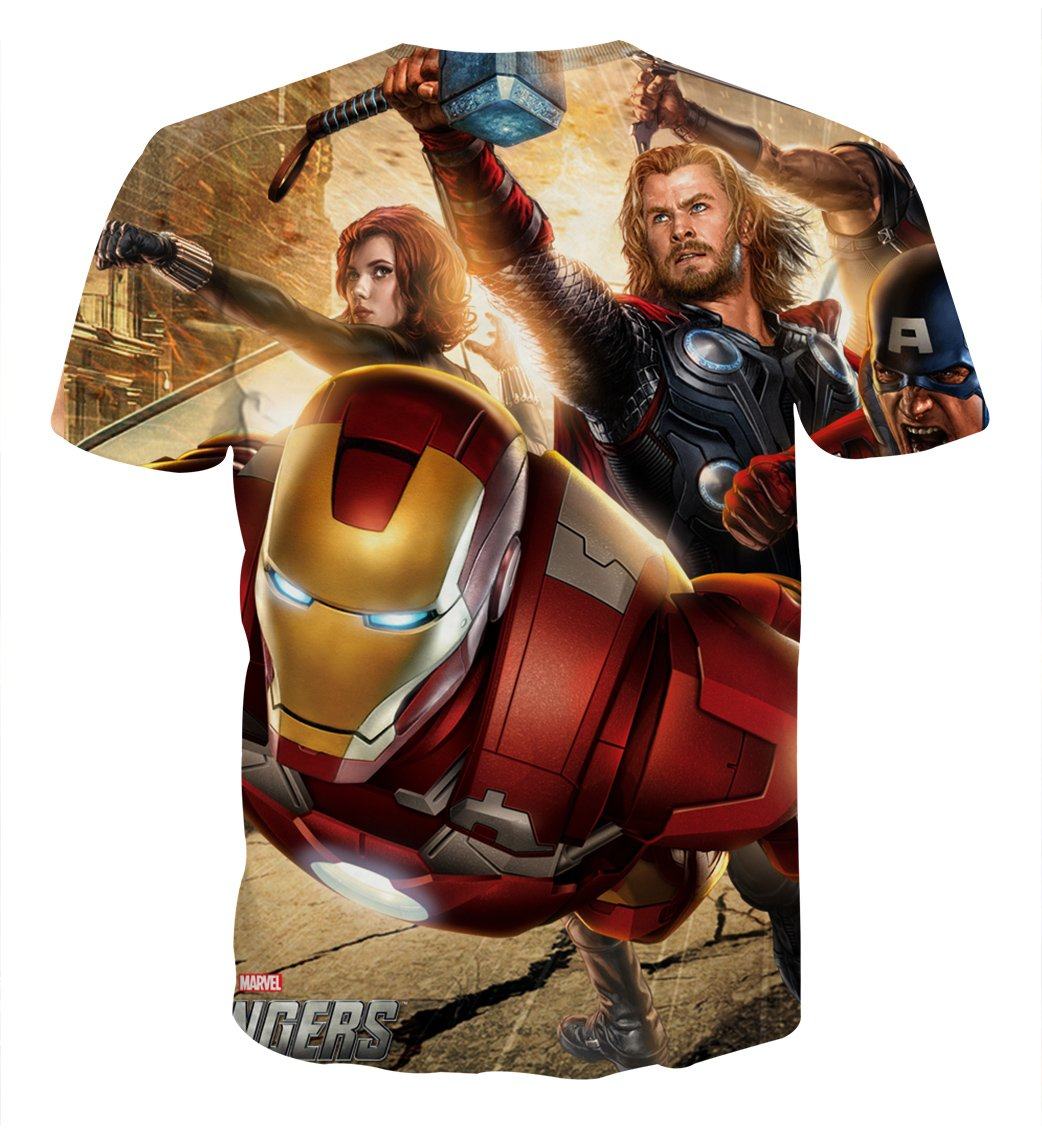Marvel The Avengers Main Superheroes Fighting Swag T-Shirt ...