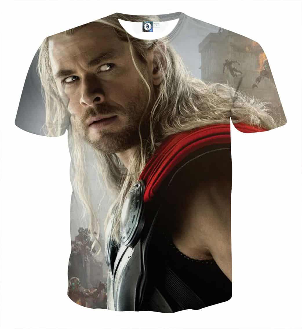 The T-Shirt Unique 3D Avengers Marvel Print Portrait Thor