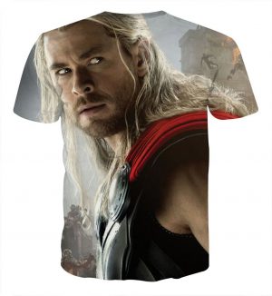 Marvel The Avengers Thor Portrait Unique 3D Print T-Shirt - Superheroes Gears