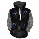 Marvel Thor God Of Thunder Black Armor Suit Cosplay Hoodie