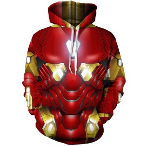 Marvel Tony Stark Iron Man Armor Mark L Red Costume Hoodie