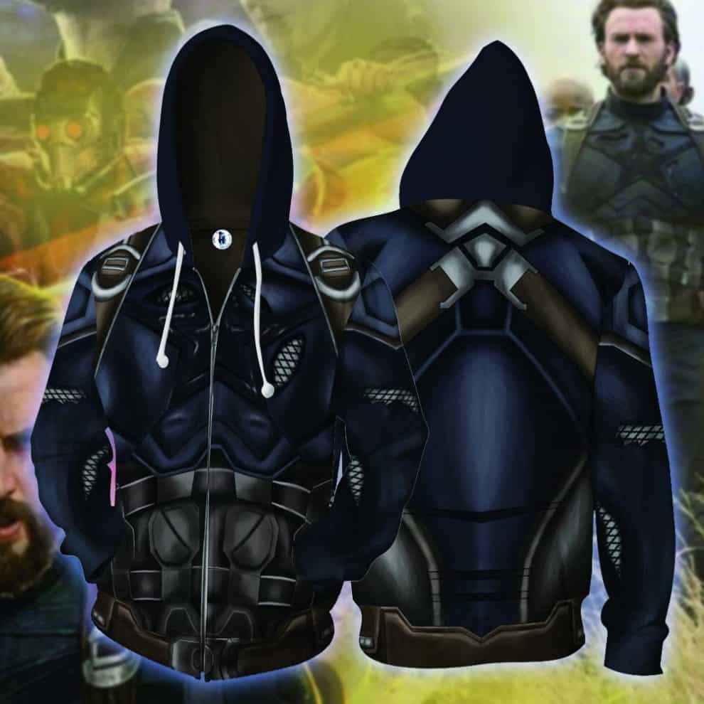 Marvel Tough Captain America Winter Soldier Zip Up Hoodie