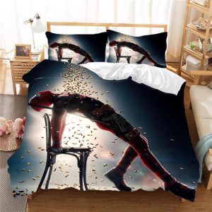 Marvel's Deadpool Enjoying Raining Bullets Bedding Set