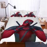 Marvel's Deadpool Heart Hands Minimalist White Bedding Set