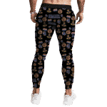 Marvel's Mad Titan Thanos Awesome Pattern Black Jogger Pants