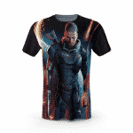 Mass Effect Game Captain Shepard With His Orange Sword Amazing T-shirt