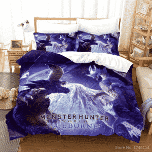 Monster Hunter Iceborne Monsters Fighting Cool Bedding Set