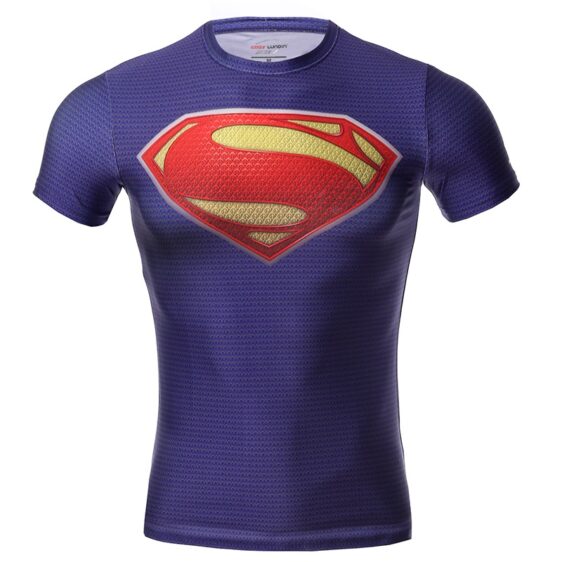 Original Man of Steel DC Comic Superhero Cool Compression T-shirt