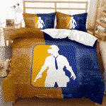 PUBG Player Minimal Art Classic Yellow Blue Bedding Set