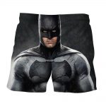 Realistic Batman Portrait In Cool Full Print Black Shorts