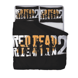 Red Dead Redemption II Silhouette Black Yellow Bedding Set