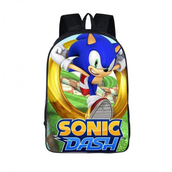 Sega Sonic Dash Gold Rings 3D School Backpack Bag