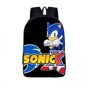 Sega Sonic X Cool Anime Simple Black Backpack Bag
