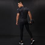 Small Spiderman Symbol Featuring Compression Short Sleeves Gym T-shirt - Superheroes Gears