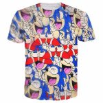 Sonic Hedgehog Blue Speed Laugh Funny Full Print Design T-Shirt