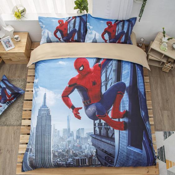 Spider-Man Homecoming Wall Climb City View Bedding Set