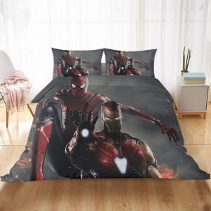 Spider-Man and Iron Man Dynamic Duo Ash Gray Bedding Set