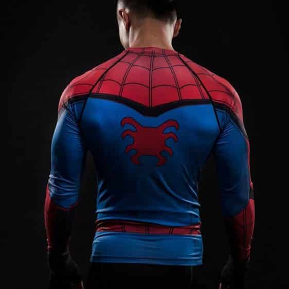 Spider-man Inspired Compression Raglan Long Sleeves Workout T-shirt - Superheroes Gears