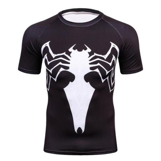 Spiderman Featuring Symbol In Black White Edition Compression Training T-shirt
