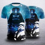 Star Wars Darth Vader & Stormtrooper Design Blue T-Shirt